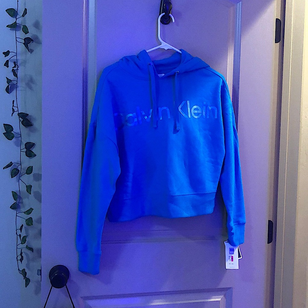Blue cropped hoodie
